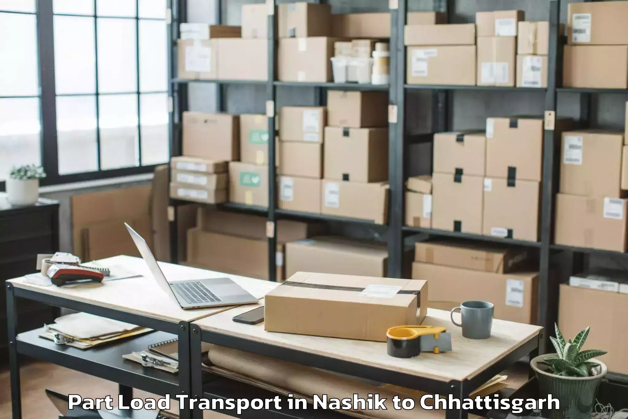 Professional Nashik to Jagdalpur Part Load Transport